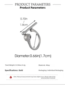 Technical drawing showing ring dimensions of 1.7cm diameter and 4.2g weight details