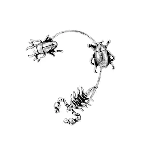 Vintage Silber Ohrmanschette mit Skorpion und Käfer Designs im Insekten-Stil