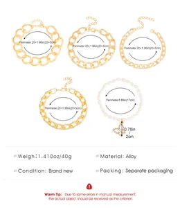 Detaillierte Größentabelle für Punk-Kettenarmband-Set aus Legierung mit Schmetterling