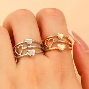Mode Minimalistischer Offener Geometrischer Ring Für Damen Legierung Kupfer Hohlherz Schleife Fingerring Chic Künstlerischer Schmuck Zubehör Gold Silber