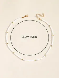 Detalle de collar de cuentas hecho a mano con cadena de extensión ajustable de 38cm más 5cm