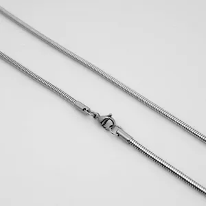 Stainless Steel Snake Chain Necklace For Women Men Unisex Fashion DIY Accessory Smooth Metal Jewelry Minimalist Round Snake Chain