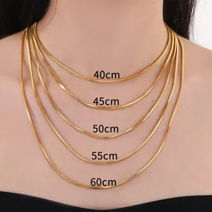 Collana a serpente dorata in acciaio al titanio in cinque lunghezze da 40cm a 60cm unisex