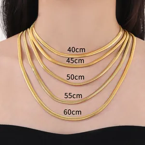 Collana a Catena a Serpente Piatta in Acciaio Inossidabile per Uomo Donna Placcata in Oro Minimalista Gioielli Fai da Te