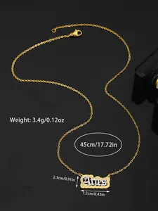 Close-up of golden Aries zodiac necklace with dimensions and weight measurements