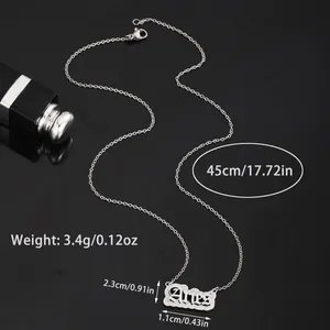 Detailed size specifications for Aries zodiac pendant necklace in stainless steel