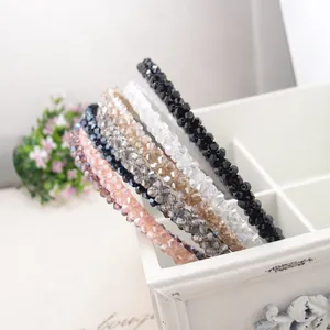 Crystal Beaded Headband For Women Double Row Handmade Fashion Hair Accessory Elegant Sparkling Beads Hair Hoop Jewelry