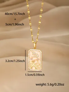 Detailansicht der goldenen Sternzeichen-Halskette mit Maßen 3,2cm x 1,5cm und 5,6g Gewicht