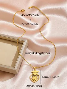 Detail of 2025 graduation necklace featuring heart pendant and you did it engraving