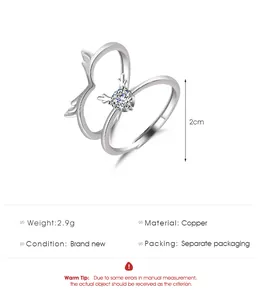 Detail of deer antler ring with silver finish and sparkling round zircon stone inlay