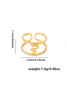 Details der Maße des goldenen Perlen-Schlangenrings mit 1,1 cm Höhe und 1,9 cm Breite