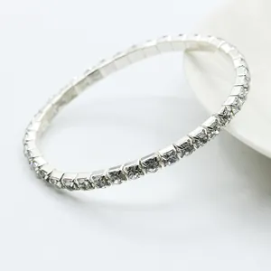 Elegant single-row silver tennis bracelet featuring sparkling square-cut zircons for women
