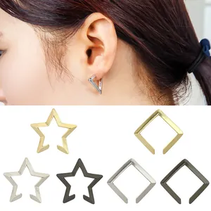 Minimalist Geometric Alloy Ear Cuffs Star Triangle Square Shapes Non Pierced Clip On Earrings For Women Fashion Jewelry