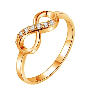 Elegant rose gold infinity ring with sparkling diamonds for a minimalist luxury look