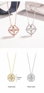 Dettaglio della collana a cuore pieghevole in oro, argento e oro rosa con strass