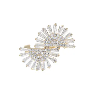 Elegant gold pearl brooch with radiant gemstones and micro-diamond inlay for formal dresses