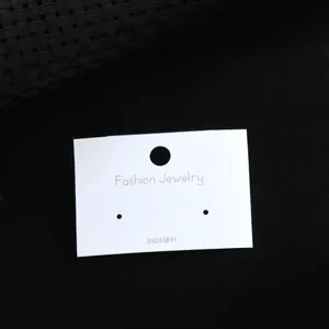 Universal white jewelry display card for earrings and studs with S925 silver needle mark