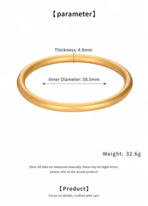 Dettagli del bracciale oro opaco con spessore di 4,9 mm e diametro interno di 58,5 mm