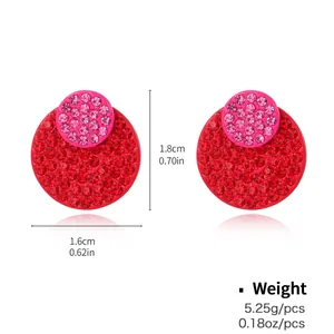 Boucles d'oreilles lanterne rouge classique pavées de strass et dimensions
