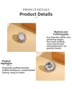 Detailed macro view of rhinestone brooches with polished finish and shiny stones