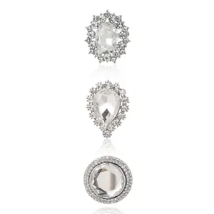 Fashion anti-exposure pearl rhinestone brooches in oval, drop, and round silver styles