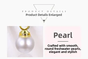 Détail macro d'une perle de nacre blanche brillante avec crochet en métal doré élégant