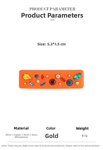 Detailed dimensions and product parameters for the rectangular resin cake hair clip