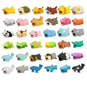 Cute Animal Cable Bite Protector Soft PVC Silicone Anti-Break USB Charging Data Line Saver For Cell Phone Cord Decoration