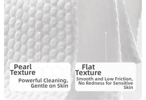 Detail of disposable towel showing the pearl pattern and plain texture for travel