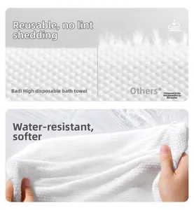 Detail of thickened pearl texture on disposable bath towel showing high fiber density