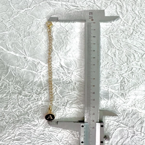 Golden letter A enamel pendant keychain with lobster clasp and 14cm measurement tool