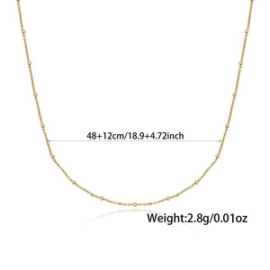 Detailed view of S925 sterling silver golden chain necklace showing 48+12cm length specifications