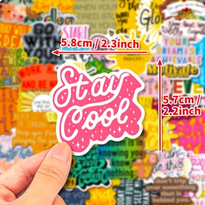 Waterproof Stay Cool vinyl sticker for DIY luggage and laptop, 2.3 inch size display