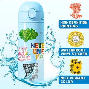 Waterproof vinyl inspirational stickers for water bottles with vibrant color printing