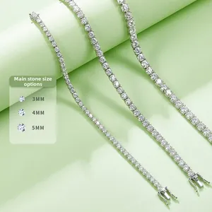 Detailed comparison of 3mm, 4mm, and 5mm tennis chains with round cubic zirconia stones