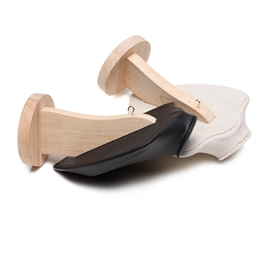 Solid wood necklace bust display stands in black leather and white velvet set