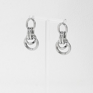 Fashion Alloy Interlocking Circle Dangle Earrings Geometric Multi Ring Jewelry For Women Gold Silver Plated Accessories