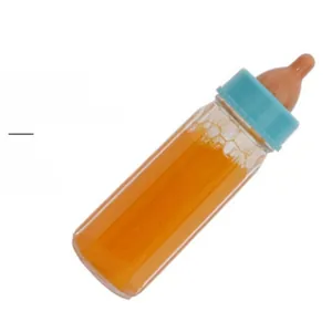 Nahaufnahme der magischen Saftflasche mit schwindender Flüssigkeit und blauem Deckel