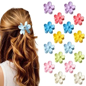 Flower Hair Claw Clips Matte Mini Macaron Colorful Plastic Styling Accessories For Women Girls Hairpin Fastener