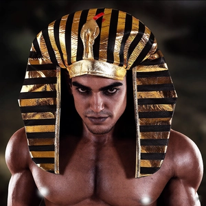 Egyptian Pharaoh Hat Metallic Gold Black Striped Nemes With Snake Ornament For Halloween Cosplay Party Costume Accessories