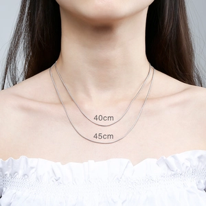 S925 sterling silver octagonal snake chain necklace showing 40cm and 45cm lengths