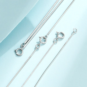 S925 sterling silver octagonal snake chain necklace with spring ring clasp for women