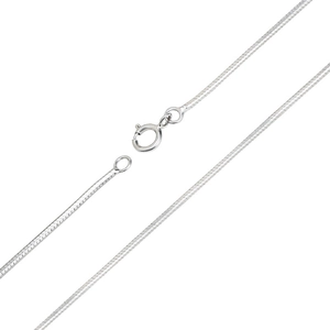 Polished S925 sterling silver octagonal snake chain necklace with spring ring clasp