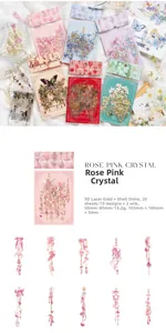 Detailed view of 20pcs laser gold butterfly stickers with shell light effect for journaling