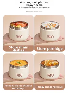Detail showing versatile use for main food, porridge, baby food, and soup in food container