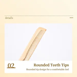 Eco-friendly wooden comb with rounded teeth for scalp protection and smooth hair care