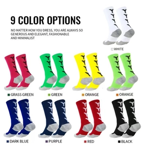 Men Professional Soccer Socks Anti Slip Dotted Mid Calf Athletic Sports Socks Breathable Towel Bottom Cushioning Football Socks
