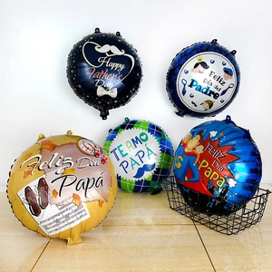 Father's Day foil balloons set featuring Happy Father's Day and Spanish Feliz Dia Papa designs