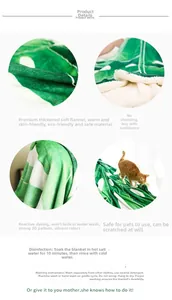 Detail of leaf pattern flannel blanket with thick fleece lining and durable textures