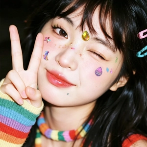 Rainbow face jewels and star stickers for festival makeup and creative facial decoration